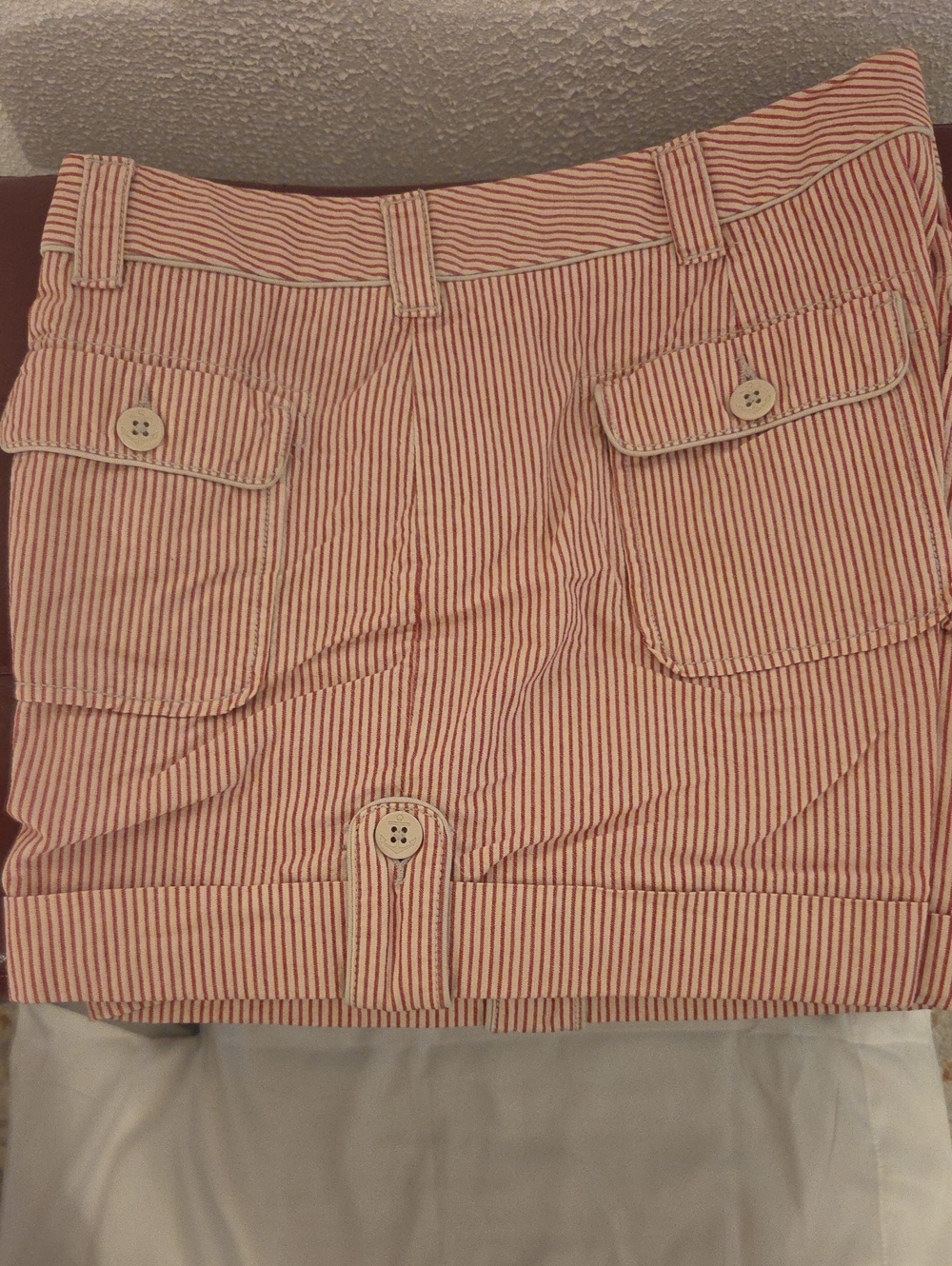 Polo by Ralph Lauren Red and White Striped Men’s Cargo Shorts